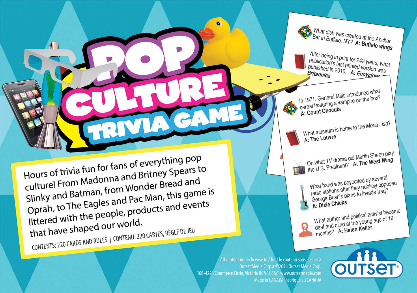 Pop Culture Trivia Card Game