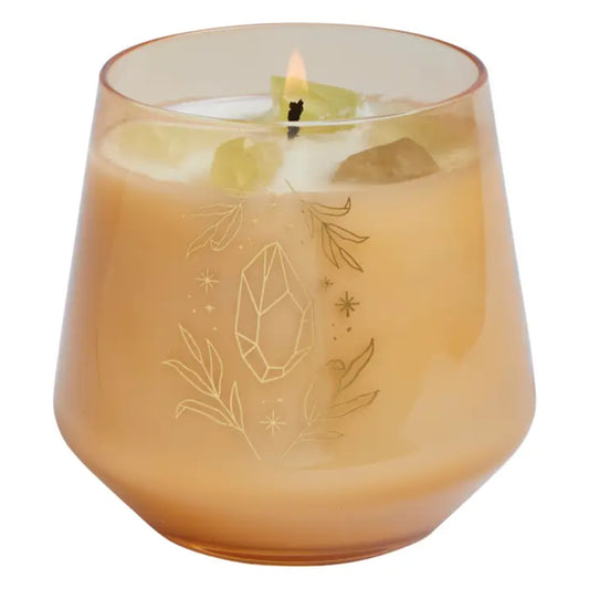 Citrine Crystal Healing Scented Glass Candle