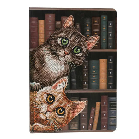 Crystal Art Notebook Kit: Cats in the Library