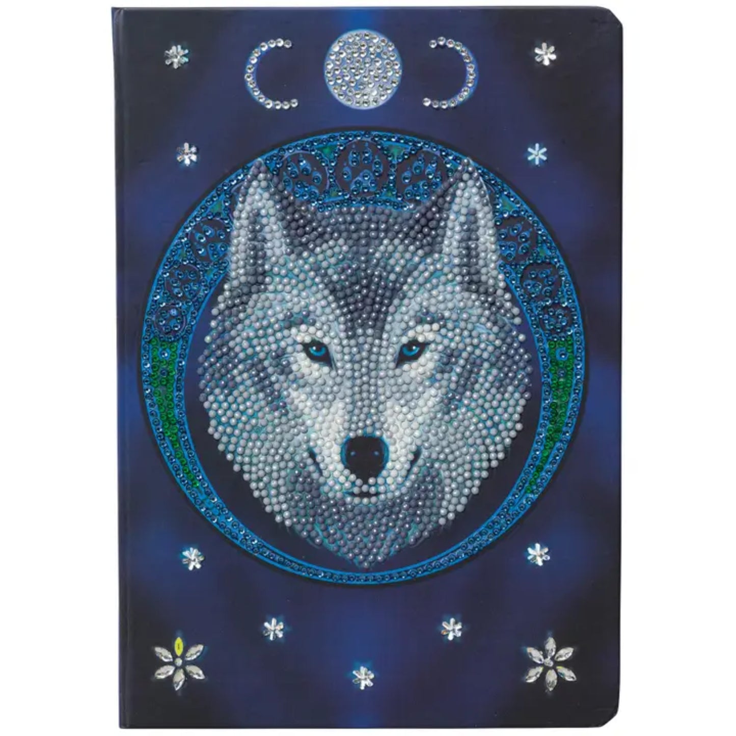 Crystal Art Notebook Kit: Lunar Wolf