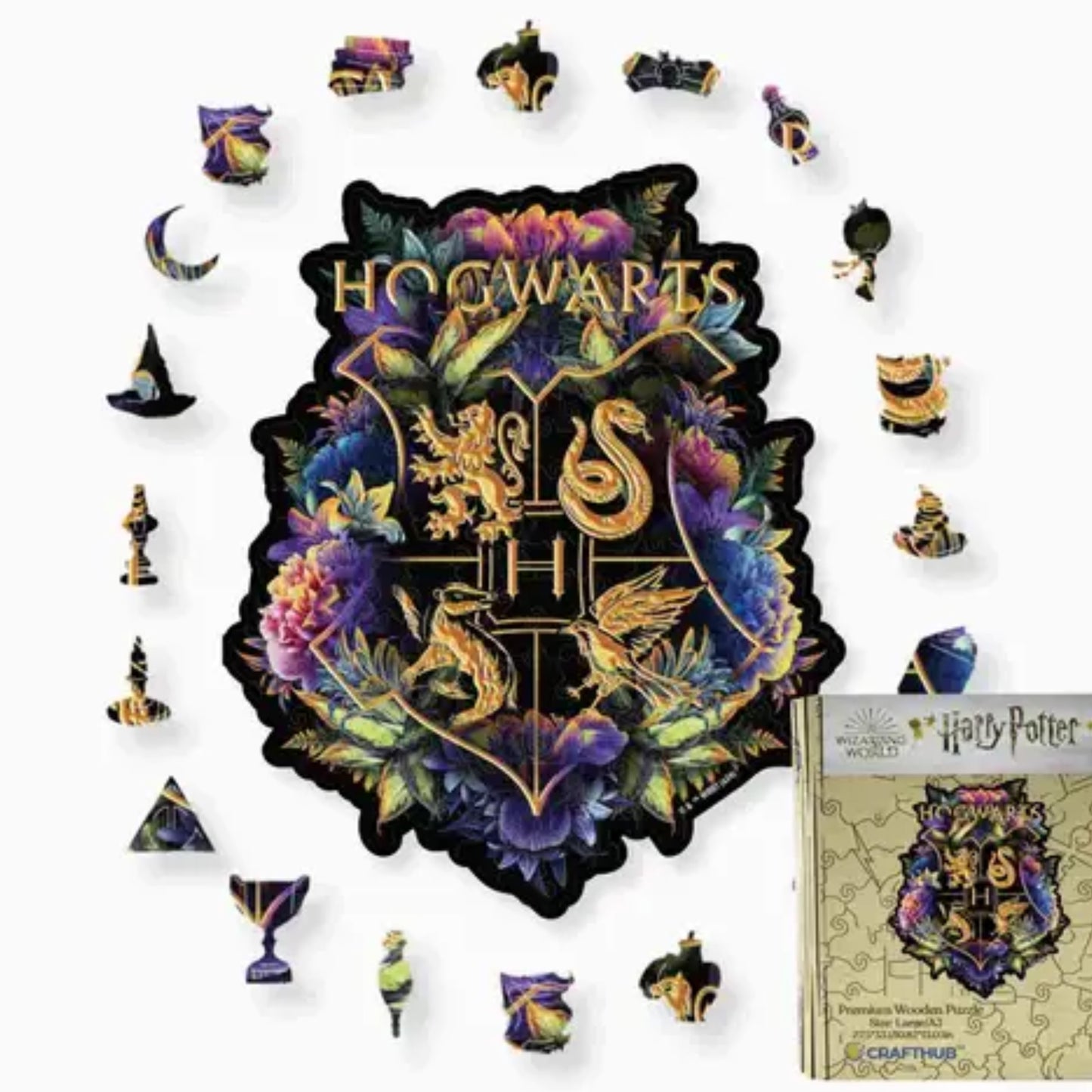 Hogwarts Crest - Fine Oddities Wooden Jigsaw Puzzle