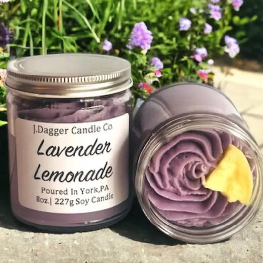 Mini Lavender Lemonade Soy Dessert Candles , 8oz.