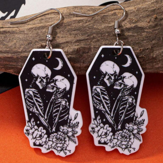 Gothic Style Couple Skull Earrings